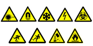 Occupational Health & Safety activities: danger symbols